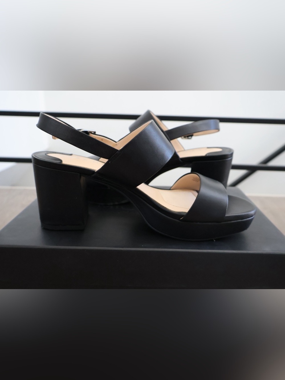 Alex Marie Black Block Platform Sandals - Picture 6 of 9